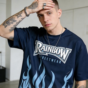 Camiseta de Cuello Redondo y Manga Corta con Estampado de Llamas en Toda la Superficie, Sublimación, Tela Suave y Transpirable, Ropa Casual Urbana para Hombre - Product Image 3