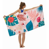 Professional Printing Sand Free Custom Logo Pink Microfiber Beach Towels