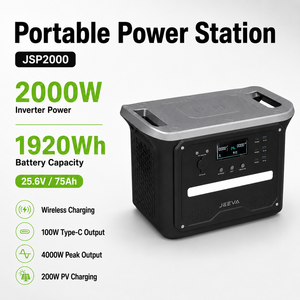 Station d'alimentation portable LiFePO4 1920Wh 2000W à coque métallique avec recharge sans fil pour camping haute puissance - Fournisseur - Product Image 1