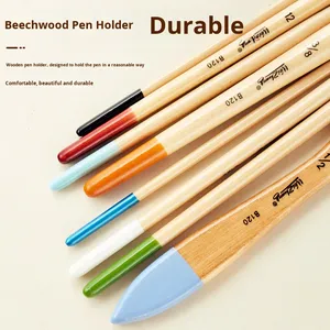 Ensemble de 9 pinceaux à manche en bois pour peinture artistique multifonctionnelle DIY, peinture murale, palette de peinture, craie à l'eau - Product Image 3