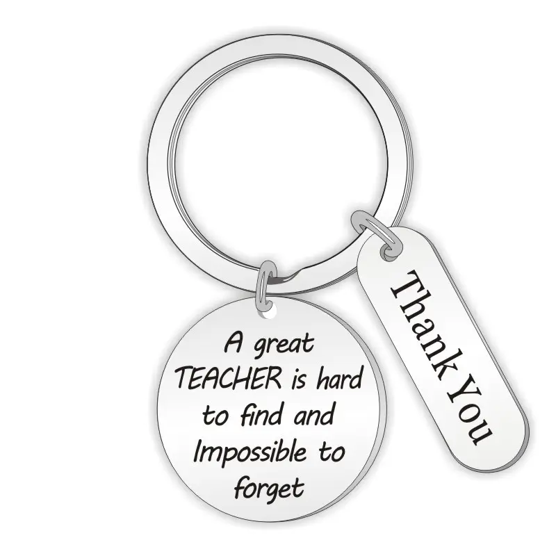 Edelstahl Lehrer tag Geschenk Schlüssel anhänger Benutzer definiertes Logo Lehrer Herz Charme Schlüssel anhänger Liebe inspirieren lehren Hunde marke Schlüssel ringe