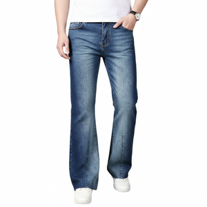 กางเกงยีนส์เอวสูงของผู้ชายกางเกงยีนส์ซักกระเป๋าวินเทจพิมพ์ลายเอวสูงแฟชั่นพรีเมียมสั่งทำ - Product Image 1