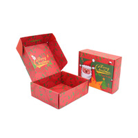 Boîte cadeau de Noël rouge personnalisée avec logo estampé à chaud, boîte d'emballage en papier kraft multi-tailles pour vêtements, cadeaux de fête, expédition