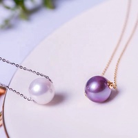 Collier en argent 925 de créateur avec pendentif perle Edison Chaîne à maillons classique Perle d'eau douce pour fête de mariage ou cadeau