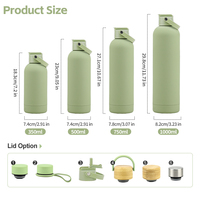 Gourde isotherme personnalisée Halloween au toucher doux 500 ml en acier inoxydable, bouteille d'eau en métal de qualité alimentaire avec paille