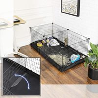Cage et transporteur pliables de luxe pour cochons d'Inde et hamsters, pour petits animaux, utilisation intérieure et extérieure, avec fond en toile.