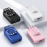 Batterie externe haute capacité 20000 mAh avec chargeur magnétique sans fil 15 W, charge rapide 22,5 W, câbles intégrés pour les voyages