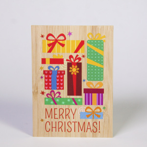 In khắc tre gỗ bưu thiếp thiệp chúc mừng - Product Image 2