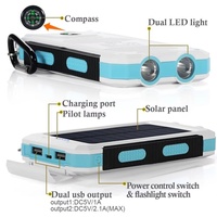 Batterie solaire portable 20000mAh pour voyage en extérieur, batterie Li-polymère, charge magnétique sans fil, charge rapide 15W, design ultra fin, double port