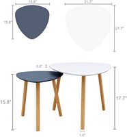 Ensemble de 2 tables basses triangulaires gigognes, table basse moderne minimaliste, table d'appoint