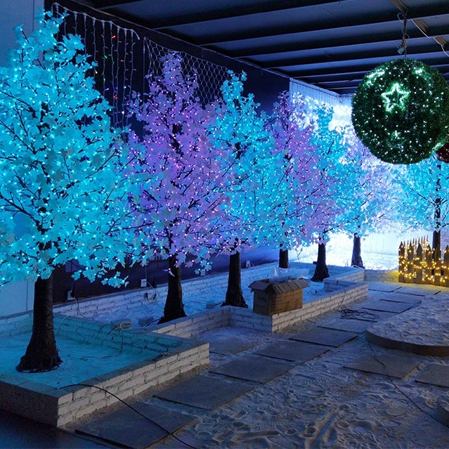 Подгонянный праздничный свет СИД цветущая вишня елка Рождественская елка свет СИД цветное освещение Дерево на открытом воздухе