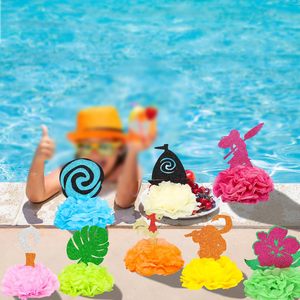 Centros de Mesa de Papel con Forma de Panal de Abeja Color Rojo Rosa, 8 Piezas, Decoraciones para Fiestas Tropicales Aloha, Centros de Mesa de Papel para Mesa Hawaiana - Product Image 6