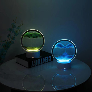 Newest 3d Hourglass Led Night <b>Lamp</b> <b>Table</b> Ornament Flowing Quicksand Touch <b>Lamp</b> Sand Moving Home Decor Desk Lights - Product Image 4