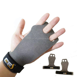 Impugnature a <span class=keywords><strong>2</strong></span> fori palestra Fitness Carbon cross fit impugnature da ginnastica in pelle di mucca in microfibra - Product Image 5