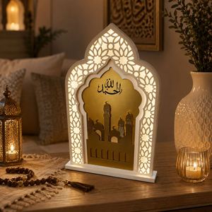 Decoración LED para Mesa de Ramadán Eid Mubarak, Arco Islámico, Luz de Mezquita, Luna Creciente, Decoración para Fiestas en Casa - Product Image 2