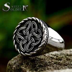 Anillo <span class=keywords><strong>de</strong></span> Odín con nudo <span class=keywords><strong>de</strong></span> celtas nórdicos <span class=keywords><strong>de</strong></span> acero inoxidable para hombre, <span class=keywords><strong>diseño</strong></span> especial, joyería <span class=keywords><strong>de</strong></span> alto pulido - Product Image 3