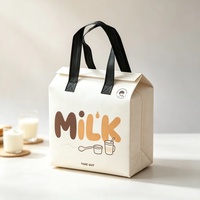 Sac isotherme réutilisable en non-tissé avec logo personnalisé, en aluminium, pour livraison de lait, idéal pour l'école