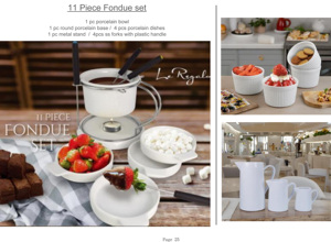 Vente en gros d'ustensiles de cuisine pour la maison, bougie personnalisée, <span class=keywords><strong>fromage</strong></span>, pot de fusion en céramique blanche, service à fondue au chocolat en porcelaine avec fourchettes - Product Image 4
