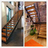 DAIYA Holzfurnier-Treppe mit Massivholz-Stufen U-förmiges Treppendesign