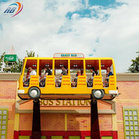 Équipement de parc d'attractions à thème pour l'extérieur, attractions pour enfants et adultes, manèges Crazy Bus à vendre