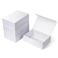 Boîte cadeau pliable magnétique en papier rigide blanc recyclable avec impression personnalisée de luxe, fermeture magnétique, avec logo