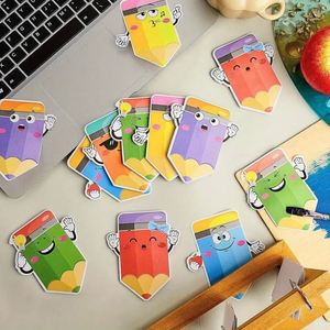 Cute Pencil-Shaped Sticky Notes <b>Journals</b> Must-Have Back-to-School Essential Memo Pads Cartoon Decorative Stickers for Study - Product Image 3