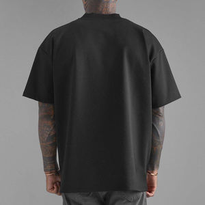 T-shirt blanc uni de luxe streetwear, vente en gros, unisexe, à manches courtes, fabricant de t-shirts vierges épais et amples pour hommes - Product Image 5