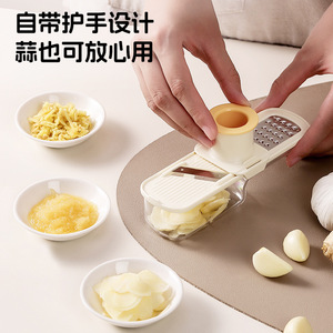 Ginger Garlic <b>Grinder</b> 3 In 1 Multi Function Manual <b>Plastic</b> Kitchen Tool With Container For Home Use - Product Image 3