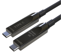 Cable Óptico Activo USB C a C Plenum de 10 Gbps con Función Completa, 60 W PD, 4K 60 Hz (Compatible con 8K), para Integración AV, 20 m