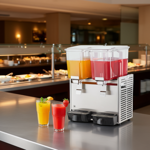 Distributeur de boissons commercial 13,6 Qt, 2 robinets, en acier inoxydable, machine à jus et thé réfrigérée pour restaurants et hôtels - Product Image 2