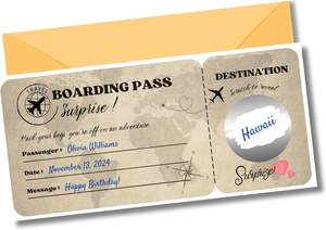 Tarjeta de Revelación de Vacaciones Personalizada: Boleto DIY <span class=keywords><strong>para</strong></span> Rascar y Sorprender a <span class=keywords><strong>tu</strong></span> <span class=keywords><strong>Pareja</strong></span> - Idea de Regalo Romántico <span class=keywords><strong>para</strong></span> Vacaciones - Product Image 2