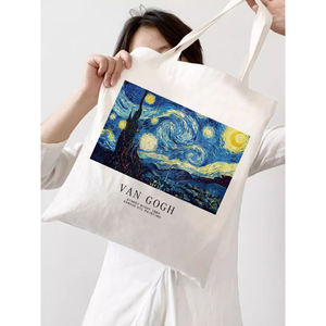 Sac fourre-tout en coton biologique imprimé de logo personnalisé grande taille sacs d'épicerie réutilisables écologiques toile calicot à la mode - Product Image 5