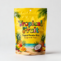 Sacs d'emballage en plastique anti-odeur imprimés sur mesure avec fermeture éclair, sachets debout pour l'emballage de poudre de fruits