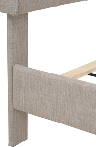 โครงเตียงคิงไซส์ SANCILLO ผ้าสีเทาสุดหรู พร้อมหัวเตียงหุ้มเบาะขนาดใหญ่ สำหรับห้องนอนใหญ่หรูหราและห้องสวีทในโรงแรม - Product Image 6