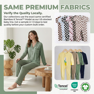 Pyjamas de Noël assortis pour la famille en viscose de bambou, motif Bonhomme de neige et sapin, personnalisables - Product Image 6