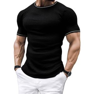 JMIERR-Para Hombre, Camiseta Ajustada Atlética de Palangre, Camisa de Algodón Acanalada, Diseño Comprimido, Moda Muscular, Gimnasio, Entrenamiento - Product Image 6
