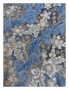 Blinglace Eco-Friendly 100% Poliestere Rete <span class=keywords><strong>in</strong></span> <span class=keywords><strong>Pizzo</strong></span> Francese Ricamato con Paillettes e Perline Fantasia Floreale Vintage Sexy per Abiti da Sera - Product Image 1