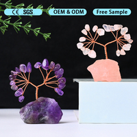 Árbol de la Abundancia de Cristal Tallado a Mano Pulido de Alta Calidad para Decoración de Feng Shui
