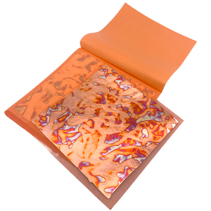 Hojas de oro variadas de transferencia, papel tapiz decorativo, lámina dorada variegada, 14x14 cm, 25 unidades por folleto - Product Image 3