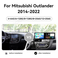 Autoradio MOOKAKA double écran tactile QLED 10,1 pouces Android 15 pour Mitsubishi Outlander 2014-2022 avec GPS et CarPlay, lecteur vidéo automobile