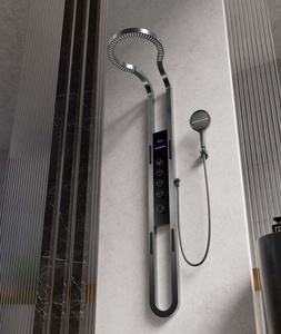 Nouvel ensemble <span class=keywords><strong>de</strong></span> <span class=keywords><strong>douche</strong></span> circulaire à dôme cascade avec écran <span class=keywords><strong>de</strong></span> <span class=keywords><strong>douche</strong></span> à affichage numérique en laiton - Product Image 4