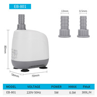 Pompe à eau submersible en plastique écologique de puissance de 5W pour des aquariums accessoire de boîte de retrait de bas niveau d'eau de filtre silencieux