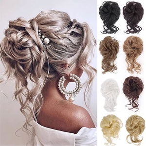 Moño de <span class=keywords><strong>pelo</strong></span> sintético, moño de Color Natural, banda para el <span class=keywords><strong>pelo</strong></span> rizado desordenado, piezas de <span class=keywords><strong>pelo</strong></span> falso elástico Scrunchy para mujeres, horquillas - Product Image 6