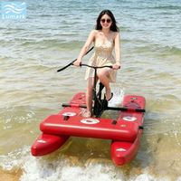 Vélo aquatique à pédales Long Pontoon, 1 place, cadre en aluminium avec tapis flottant avant, léger, pour la mer, portable, de Chine, Lumark