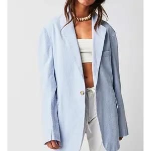 2024 New Arrival Loose Casual Women Blazers Pocket Denim Coat