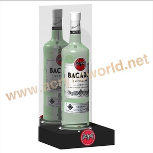 Exhibidores de Acrílico Personalizados de Fábrica para 4 Botellas con Iluminación LED, Exhibidores Comerciales para Botellas de Licor - Product Image 2