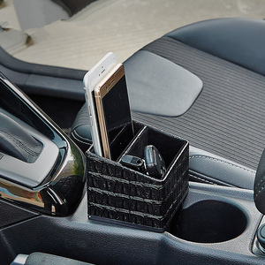 <b>Car</b> Cup Holder Storage Box ABS Leather 1-3 Compartments Phone Holder <b>Clip</b> Central Control <b>Car</b> Organizers - Product Image 1