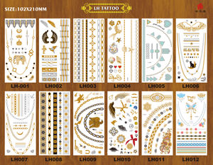 Adesivi per Tatuaggi Temporanei Personalizzati con Foglia d'Oro, Adesivi Metallici per Gioielli, Adesivi per Tatuaggi Temporanei con Motivi in Pizzo - Product Image 5