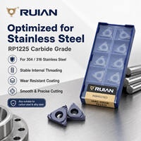 RUIAN CNC Lathe Tool 16IR1.25ISOA Tungsten Carbide Internal Thread Inserts for Stainless Steel Threading