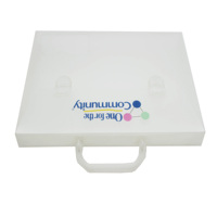 Portafolio de Plástico Tamaño A4, Maletín para Documentos de PP, Caja de Archivo de Plástico con Asa, Estuche para Archivos de PP